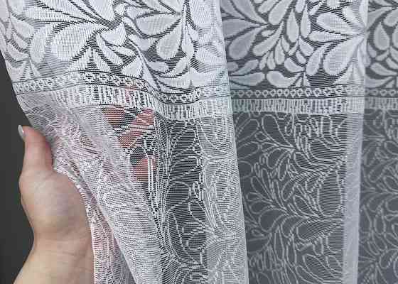 Тюль жакард VR-Textil № 1527т Арка на кухню колір білий 450х155 см (53-0286) Київ