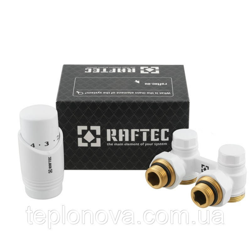 Узел нижнего подключения радиатора (50мм) с термоголовкой угловой Raftec DAHU11-W 1/2