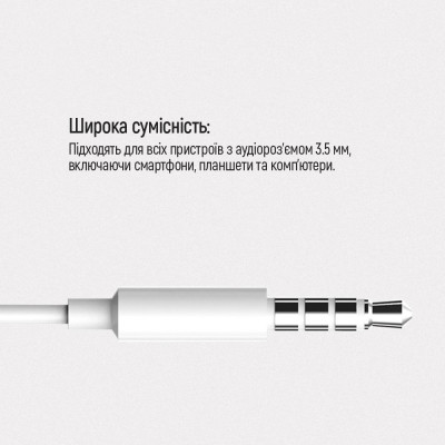 Наушники ColorWay 3.5 mm Wired Earphone Sound Wave White (CW-WD04WT) Винница - изображение 2