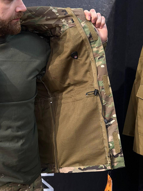 Тактична військова куртка чоловіча з капюшоном кишенями блискавкою вентиляцією і вологозахистом Львів - фото 9