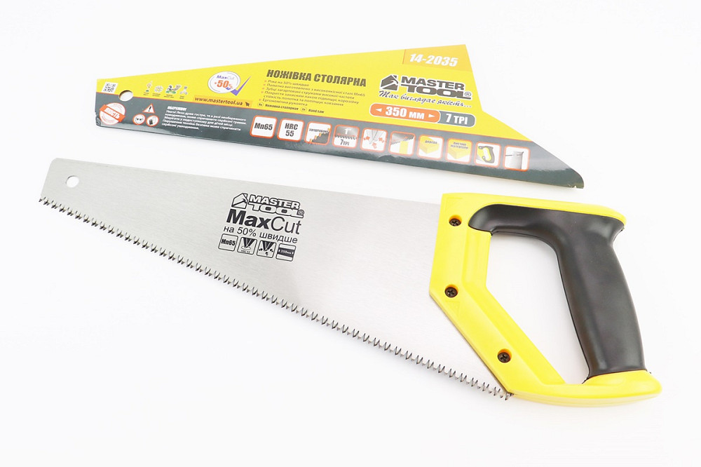 Ножівка по дереву 350мм, 7TPI MAX CUT, загартований зуб, 3D заточування 14-2035 Київ - фото 1
