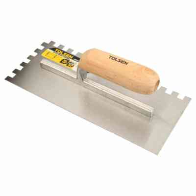 Затирка Tolsen сталева 280х120 мм зуб 10 мм дерев&apos;яна ручка (41013) Вінниця