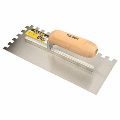 Затирка Tolsen сталева 280х120 мм зуб 10 мм дерев&apos;яна ручка (41013) Вінниця - фото 2
