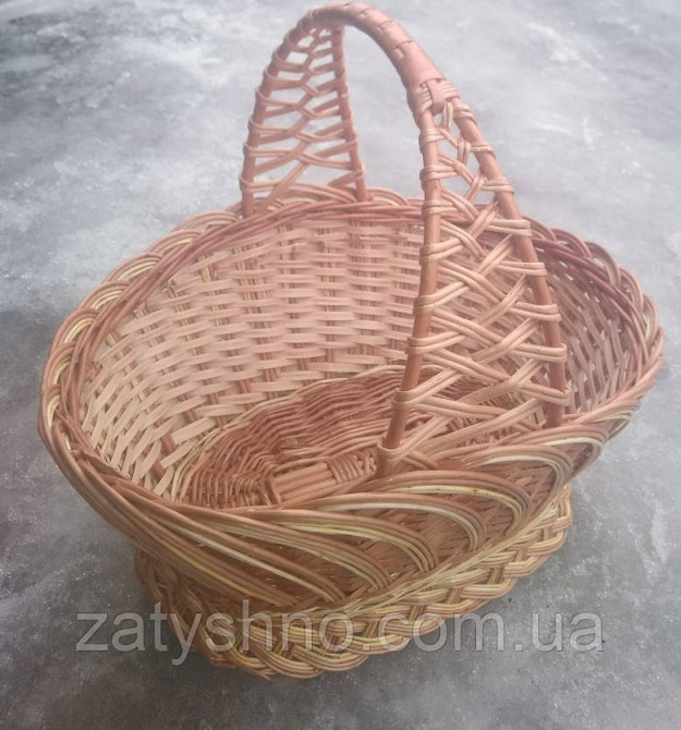 Корзина из лозы на паску  с ручкой Киев - изображение 9