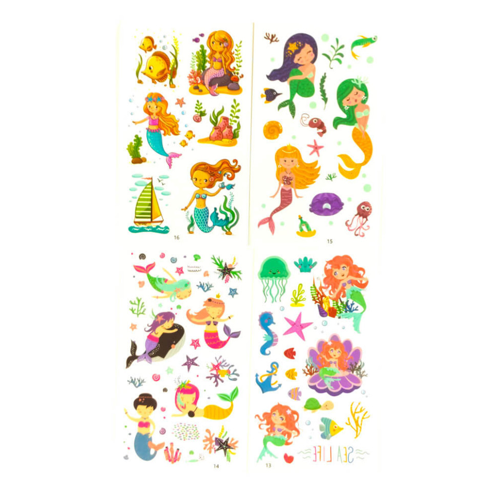 Набор детских временных тату «Русалки» tattoo-kids-mini-set-mermaids Винница - изображение 1