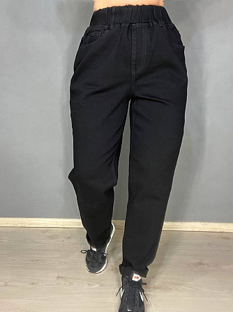 Джинси жіночі Vanver 81888 mom jeans relax comfort талія на резинці великі розміри чорні, чорний, З6 Одеса - фото 1