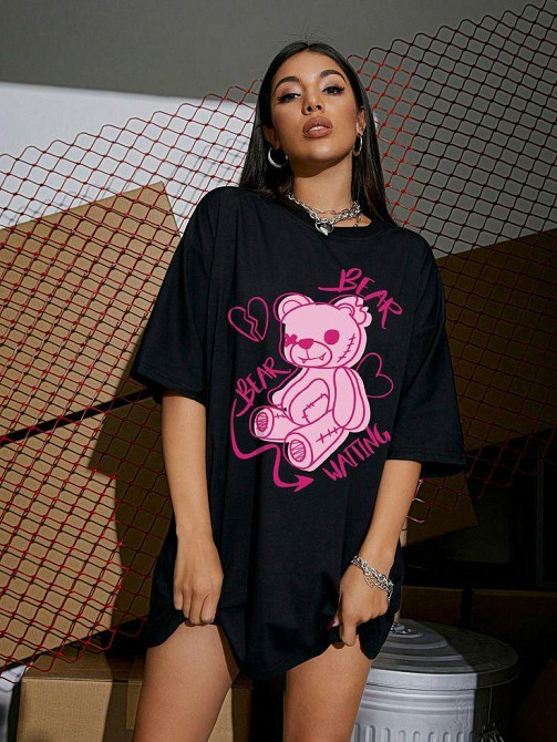 Футболка жіноча з принтом  46 Чорний 2664084844 Дніпро - фото 1