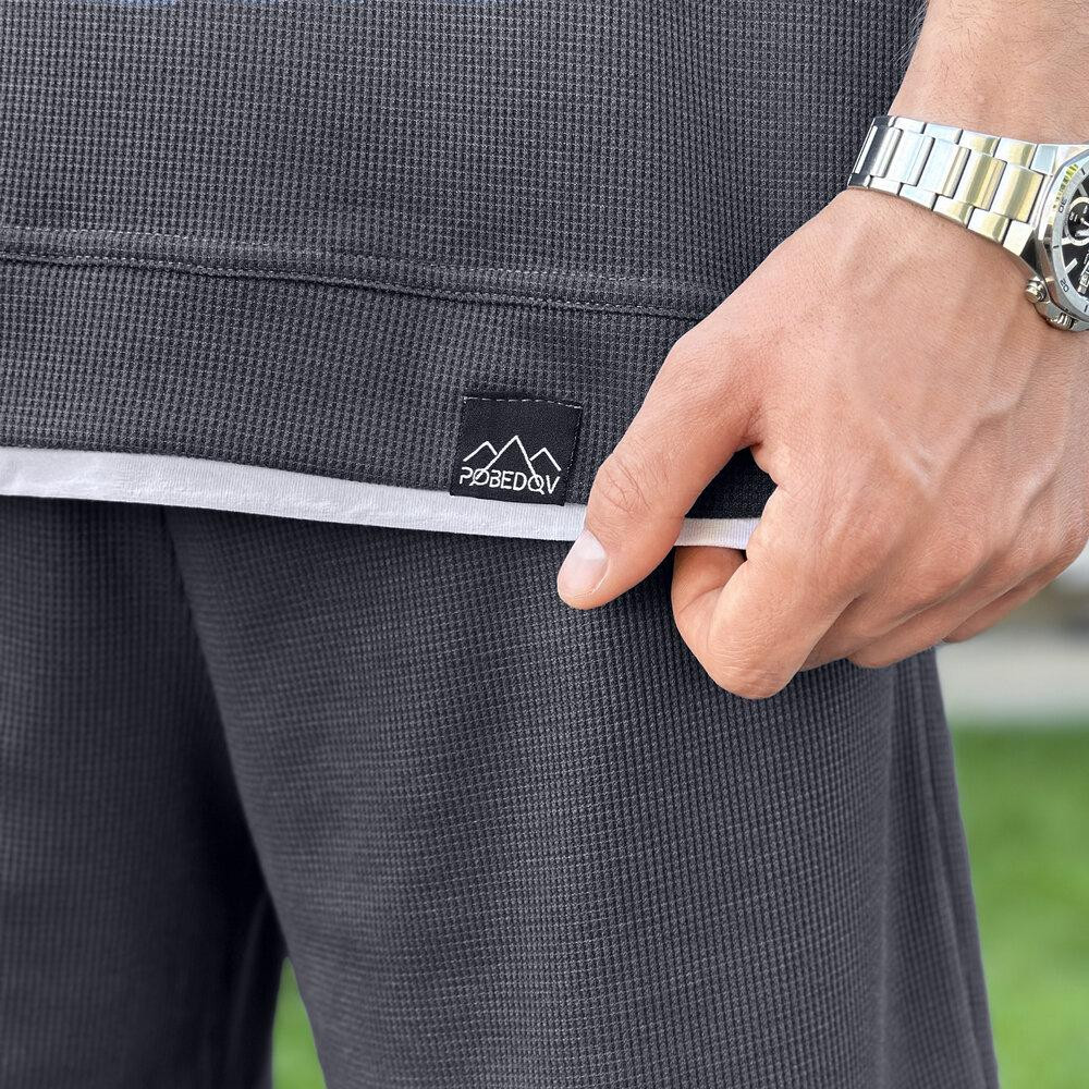 Мужской летний комплект шорты и футболка антрацит свободного кроя Pobedov Jack Киев - изображение 4