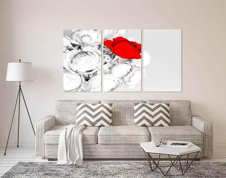 Модульная картина в гостиную / спальню   Червоний піон   ART-301_3A 70х130 см Киев - изображение 2