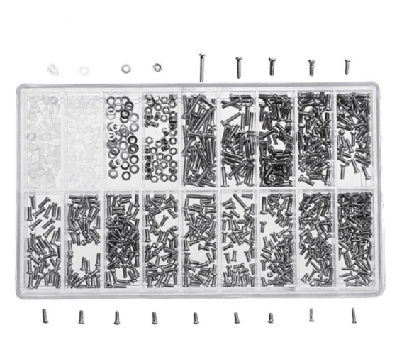 Набір гвинтів, гайок, шайб для ремонту окулярів, годинника 9425, 1000 шт. Винница