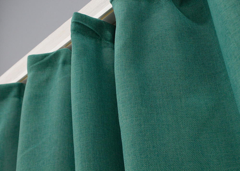 Комплект коротких штор VR-Textil Лен Мешковина № 111ш Бирюзовый 130х170 см 2 шт (35-0220) Киев - изображение 7