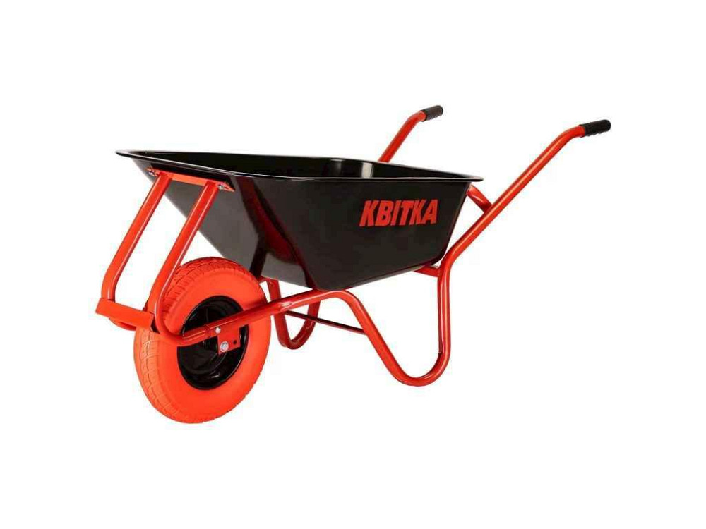 Тачка строительная 1-кол (ПУ 4х8) 100л 180кг Formula короткая краска, рама цельная красная Industrial арт.110-4053 ТМ ЦВЕТКА PR Киев - изображение 1