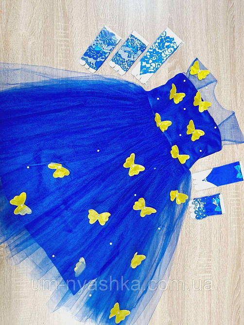 Святкова сукня з метеликами в патріотичних кольорах Кривий Ріг - фото 2