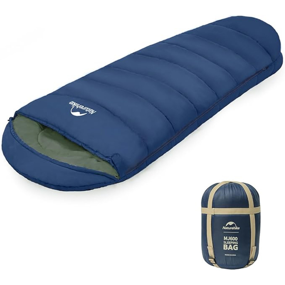 Спальник з капюшоном Naturehike MJ600 CNK2300SD014, темно-блакитний Київ - фото 1