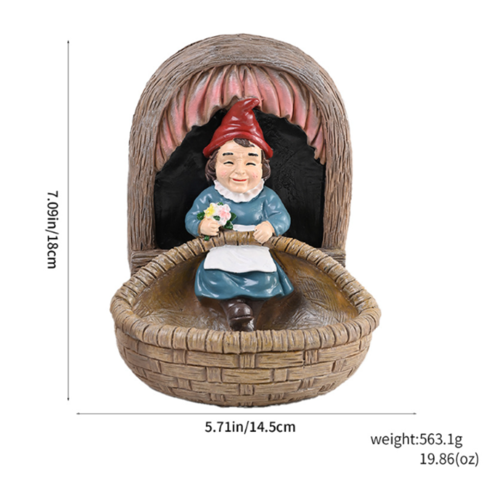 Садовая кормушка для птиц Гном девочка 18 х 14.5 см Полистоун. Одесса - изображение 2