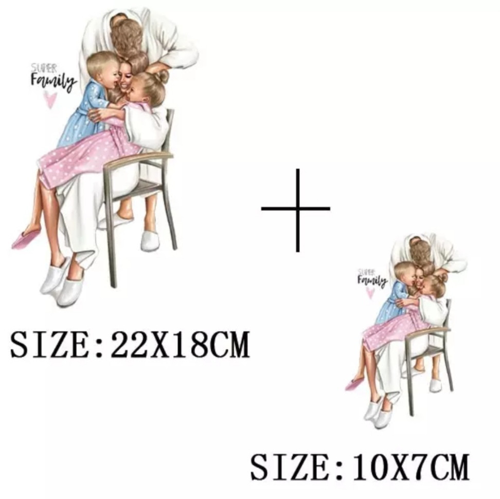 Термонаклейка на футболку большая и маленькая Семья Киев - изображение 1