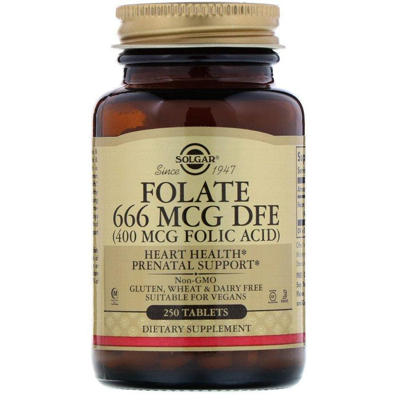 Фолиевая кислота (Folic acid), Solgar, 400 мкг 250 таблеток Киев - изображение 1