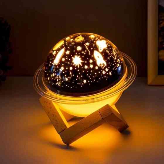 Нічник для дітей працює від акумулятора сатурн, Нічник для школяра, RA-475 Дитячий нічник-проектор Київ