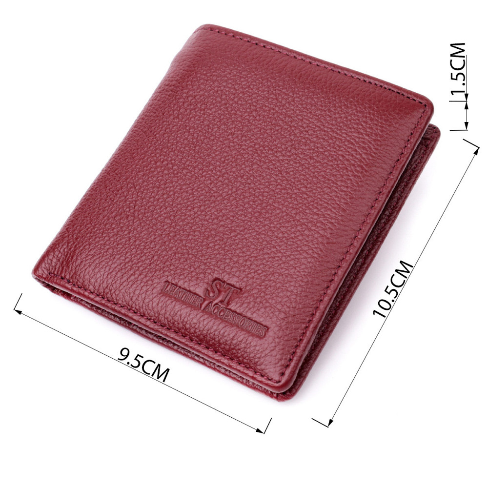 Маленький женский кошелек из натуральной кожи Бордовый (ST Leather) Киев - изображение 8