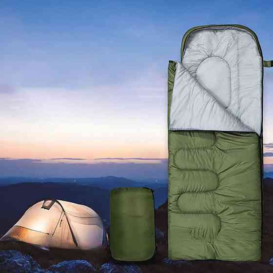 Демисезонный спальный мешок с капюшоном, 200х60см, Хаки / Спальник теплый / Спальный мешок одеяло ЗСУ Киев