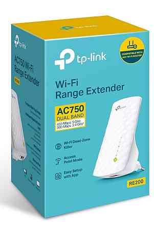 Точка доступу TP-Link RE200 (AC750, 100 мВт, внутрішні антени, підсилювач бездротового сигналу, 1 порт RJ-45) Харьков