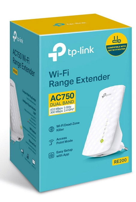 Точка доступу TP-Link RE200 (AC750, 100 мВт, внутрішні антени, підсилювач бездротового сигналу, 1 порт RJ-45) Харків - фото 5