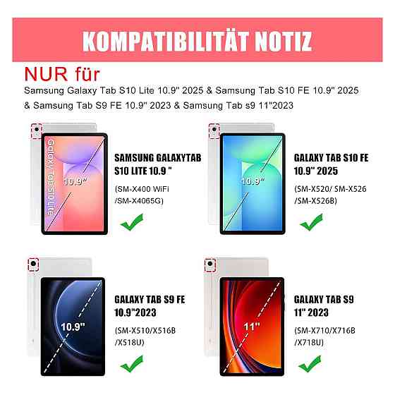 Чохол з клавіатурою Lachesis для Samsung Galaxy Tab S10 Lite S10 FE S9 FE S9 10.9 11 сірий білий Bluetooth QWERTZ Київ
