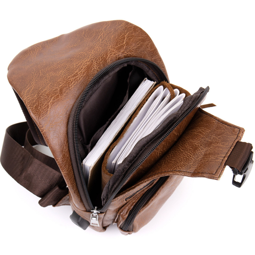 Сумка крос боді смарт зі шкірозамінника Vintage 20573 Руда Київ - фото 7