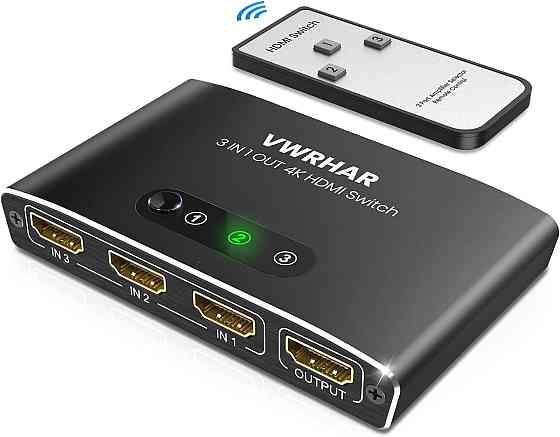 Перемикач розгалужувач HDMI SWITCH VWRHAR HW-006автоматичний алюмінієвий 4K HDMI 3 в 1 UHD з пультом Дніпро