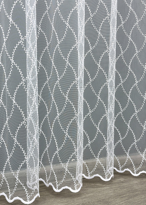 Тюль VR-Textil 1576т Фатин з вишивкою та люрексом Білий 500х270 см (42-0876) Київ - фото 7