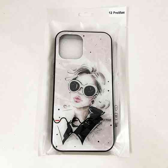 Чохол для Apple Iphone 12 Pro Max дівчина в окулярах. Колір: рожевий KY-42 Івано-Франківськ