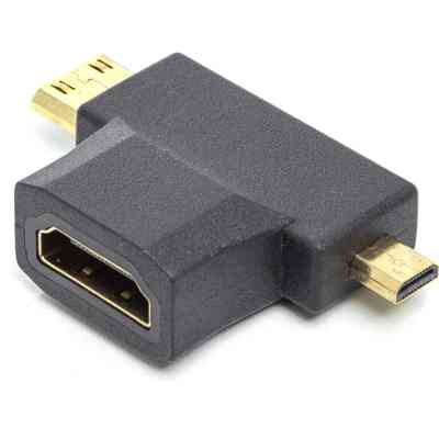 Перехідник HDMI (F) to mini HDMI (M) / micro HDMI (M) PowerPlant (CA912056) Вінниця