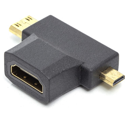 Перехідник HDMI (F) to mini HDMI (M) / micro HDMI (M) PowerPlant (CA912056) Вінниця - фото 1