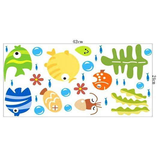 Наклейки з рибками дитячі 42 на 24 см різнобарвний Київ - фото 2