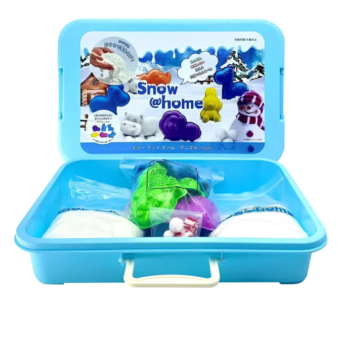 Набір снігу кінетичний пісок для дітей, набір “Тварини взимку”, маса для ліплення, творчості з формою для ліплення Кам'янець-Подільський - фото 8