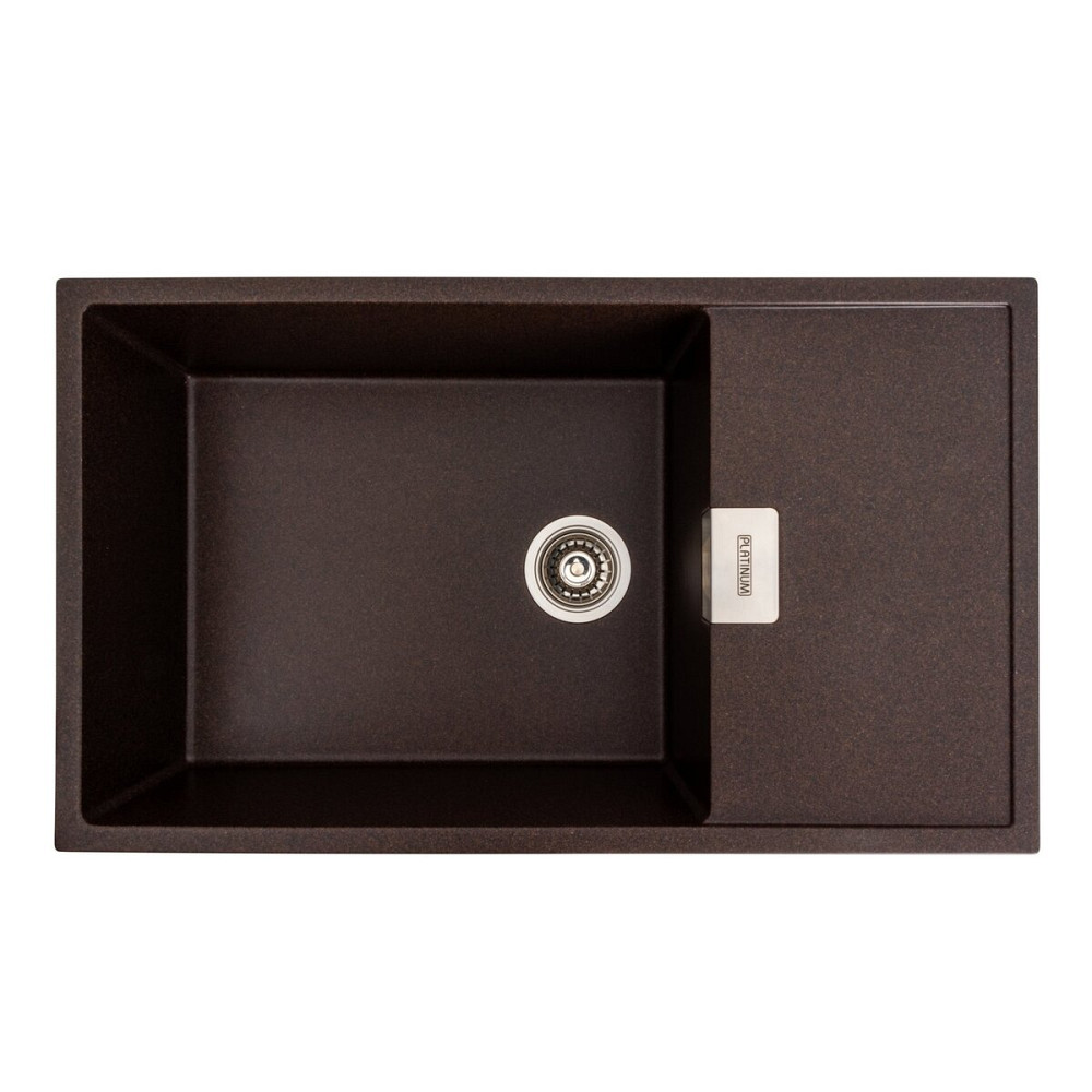 Гранітна мийка для кухні Platinum 8650 DIAMOND матова Шоколад Коломия - фото 1