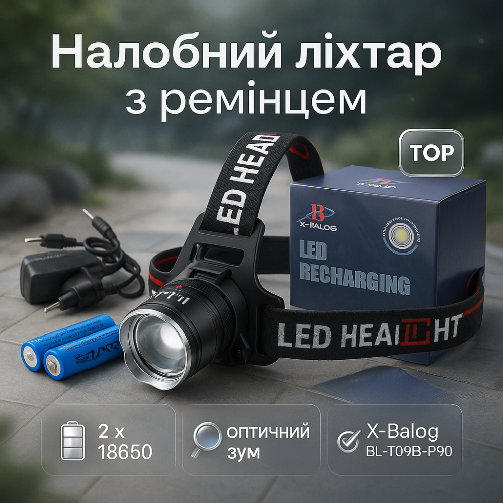 Компактный налобный фонарь X-Balog, Led фонарь на голову Налобный с креплением на голову YF-27 Львов - изображение 18