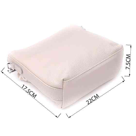 Повсякденна плечова сумка з натуральної шкіри Vintage 22915 Білий Київ