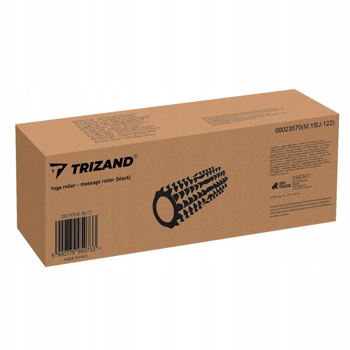 Ролик з масажними подушечками для йоги, розтяжки Trizand (23570) Black Нововолинськ - фото 3