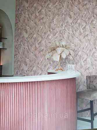 Шпалери метрові вінілові на флізелін Grandeco Poem під штукатурку під мармур бузкові бордові золотисті Київ