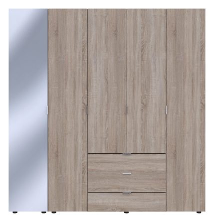 Комплект шаф для одягу Doros Гелар (2 шт.) 194х49,5х203,4 см Дзеркало/Дуб сонома (DRS-011139) Львів