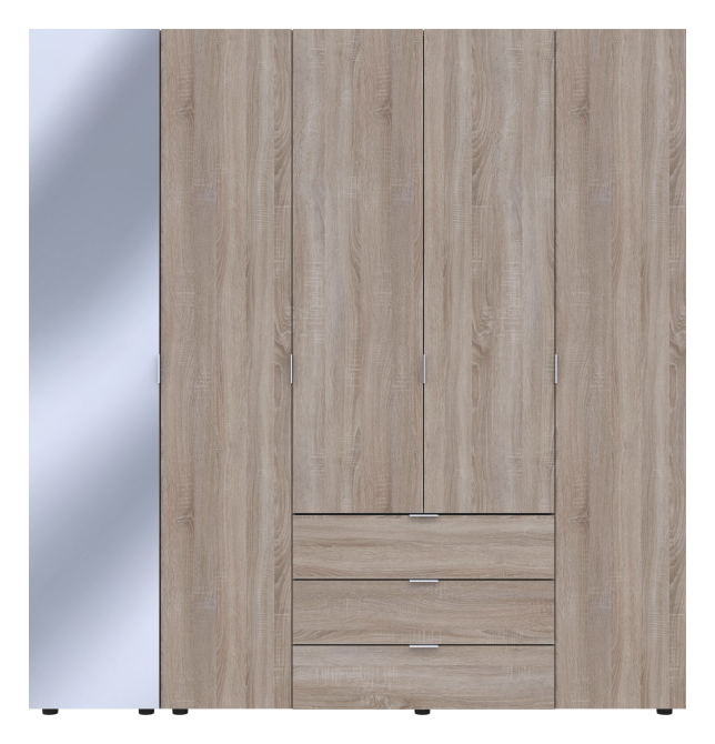 Комплект шаф для одягу Doros Гелар (2 шт.) 194х49,5х203,4 см Дзеркало/Дуб сонома (DRS-011139) Львів - фото 1