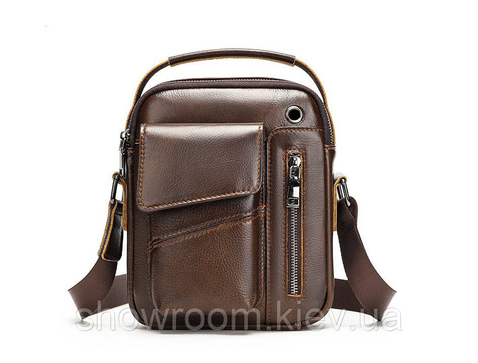Чоловіча шкіряна сумка сумка Leather Collection (5030)коричнева Київ - фото 1