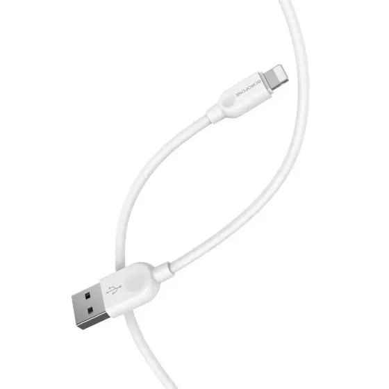 Кабель USB - Lightning 2 м, 2.4 А, ПВХ, прямі роз'єми, Borofone BX14 LinkJet, максимальний струм 2.4 Київ