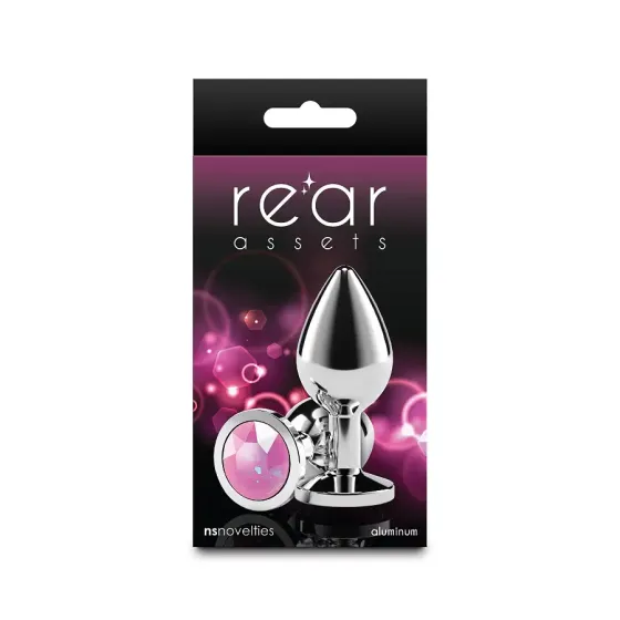 Анальна пробка NS Novelties Rear Assets - Silver - Medium - Pink Gem Львів