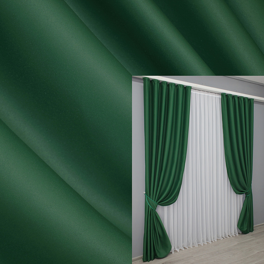 Комплект готовых штор VR-Textil Bagema Rvs № 1475ш Зеленый 100х275 см 2 шт (31-738) Киев - изображение 1