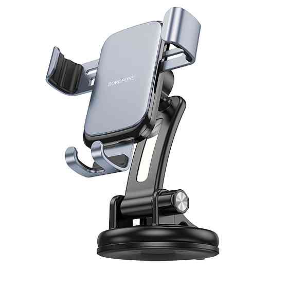 Тримач для мобільного BOROFONE BH95 Warrior gravity car holder(center console) Black Metal Gray (6941991105340) Київ