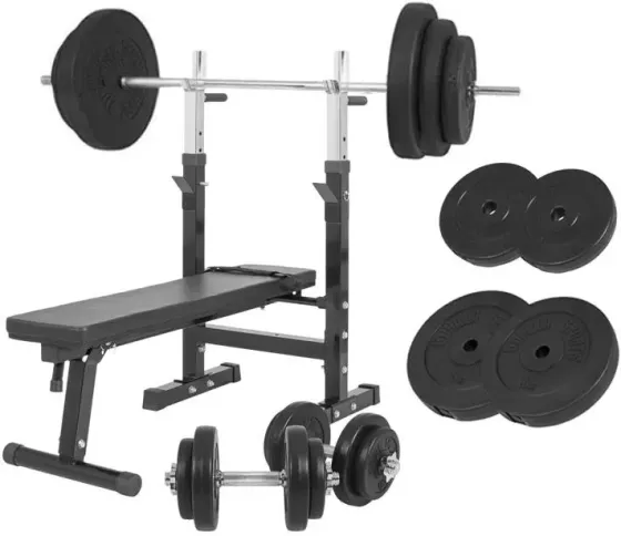 Тренажер Gorilla Sports Zestaw 120 Kg Лавка Do Wyciskania + Sztanga Гантелі Tz100118B120 Киев