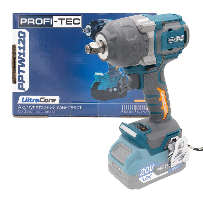 Мощный аккумуляторный гайковерт PROFI-TEC PPTW11020 UltraCore : бес АКБ (007176) Киев - изображение 1