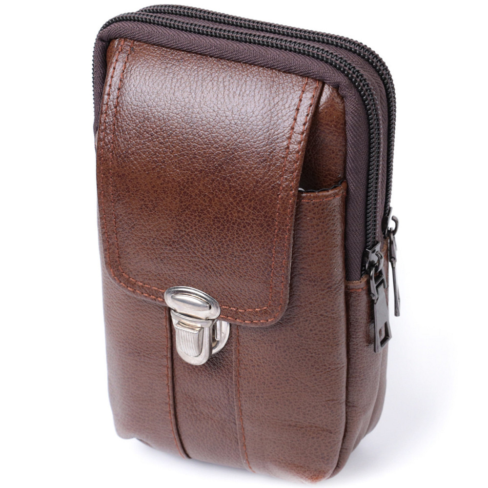 Сумка для чоловіків на два відділення з натуральної шкіри Коричневий (Vintage) Київ - фото 11